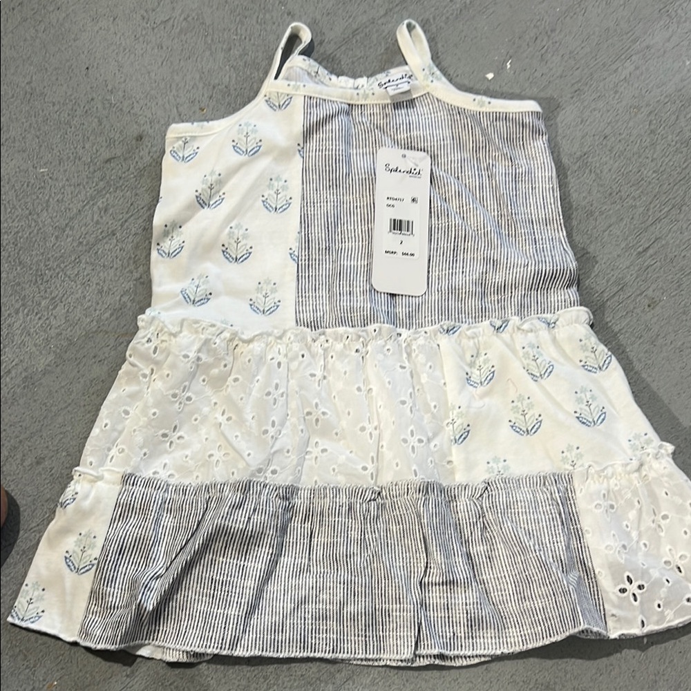 Splendid Striped White and Blue Dress